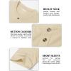 imageMAGCOMSEN Mens Henley Short Sleeve Shirt Cotton Lightweight 3 Button Tops Vintage Casual Summer Shirt Soft FashionLight Apricotcotton