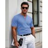 imageMAGCOMSEN Mens Henley Short Sleeve Shirt Cotton Lightweight 3 Button Tops Vintage Casual Summer Shirt Soft FashionLight Bluecotton Blend