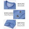 imageMAGCOMSEN Mens Henley Short Sleeve Shirt Cotton Lightweight 3 Button Tops Vintage Casual Summer Shirt Soft FashionLight Bluecotton Blend