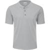 imageMAGCOMSEN Mens Henley Short Sleeve Shirt Cotton Lightweight 3 Button Tops Vintage Casual Summer Shirt Soft FashionLight Greycotton