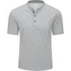 imageMAGCOMSEN Mens Henley Short Sleeve Shirt Cotton Lightweight 3 Button Tops Vintage Casual Summer Shirt Soft FashionLight Greycotton Blend