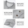 imageMAGCOMSEN Mens Henley Short Sleeve Shirt Cotton Lightweight 3 Button Tops Vintage Casual Summer Shirt Soft FashionLight Greycotton Blend