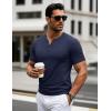 imageMAGCOMSEN Mens Henley Short Sleeve Shirt Cotton Lightweight 3 Button Tops Vintage Casual Summer Shirt Soft FashionNavycotton