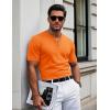 imageMAGCOMSEN Mens Henley Short Sleeve Shirt Cotton Lightweight 3 Button Tops Vintage Casual Summer Shirt Soft FashionOrangecotton