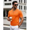 imageMAGCOMSEN Mens Henley Short Sleeve Shirt Cotton Lightweight 3 Button Tops Vintage Casual Summer Shirt Soft FashionOrangecotton