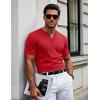 imageMAGCOMSEN Mens Henley Short Sleeve Shirt Cotton Lightweight 3 Button Tops Vintage Casual Summer Shirt Soft FashionTomatocotton