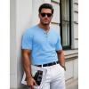 imageMAGCOMSEN Mens Henley Short Sleeve Shirt Cotton Lightweight 3 Button Tops Vintage Casual Summer Shirt Soft FashionWaterfall Bluecotton