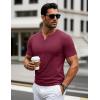 imageMAGCOMSEN Mens Henley Short Sleeve Shirt Cotton Lightweight 3 Button Tops Vintage Casual Summer Shirt Soft FashionWine Redcotton