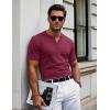 imageMAGCOMSEN Mens Henley Short Sleeve Shirt Cotton Lightweight 3 Button Tops Vintage Casual Summer Shirt Soft FashionWine Redcotton