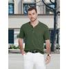 imageMAGCOMSEN Mens Henley Short Sleeve Shirt Cotton Lightweight Tee Shirts Casual Summer Basic Tees with PocketArmy Green
