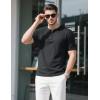 imageMAGCOMSEN Mens Henley Short Sleeve Shirt Cotton Lightweight Tee Shirts Casual Summer Basic Tees with PocketBlack