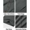 imageMAGCOMSEN Mens Henley Short Sleeve Shirt Cotton Lightweight Tee Shirts Casual Summer Basic Tees with PocketDark Grey