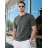 imageMAGCOMSEN Mens Henley Short Sleeve Shirt Cotton Lightweight Tee Shirts Casual Summer Basic Tees with PocketDark Grey
