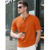 imageMAGCOMSEN Mens Henley Short Sleeve Shirt Cotton Lightweight Tee Shirts Casual Summer Basic Tees with PocketDark Orange