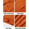 imageMAGCOMSEN Mens Henley Short Sleeve Shirt Cotton Lightweight Tee Shirts Casual Summer Basic Tees with PocketDark Orange