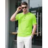 imageMAGCOMSEN Mens Henley Short Sleeve Shirt Cotton Lightweight Tee Shirts Casual Summer Basic Tees with PocketFl Green