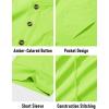 imageMAGCOMSEN Mens Henley Short Sleeve Shirt Cotton Lightweight Tee Shirts Casual Summer Basic Tees with PocketFl Green