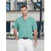 imageMAGCOMSEN Mens Henley Short Sleeve Shirt Cotton Lightweight Tee Shirts Casual Summer Basic Tees with PocketGrey Green