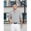 imageMAGCOMSEN Mens Henley Short Sleeve Shirt Cotton Lightweight Tee Shirts Casual Summer Basic Tees with PocketLight Grey