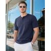imageMAGCOMSEN Mens Henley Short Sleeve Shirt Cotton Lightweight Tee Shirts Casual Summer Basic Tees with PocketNevy Blue
