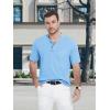 imageMAGCOMSEN Mens Henley Short Sleeve Shirt Cotton Lightweight Tee Shirts Casual Summer Basic Tees with PocketWater Blue