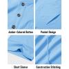 imageMAGCOMSEN Mens Henley Short Sleeve Shirt Cotton Lightweight Tee Shirts Casual Summer Basic Tees with PocketWater Blue
