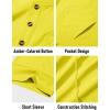 imageMAGCOMSEN Mens Henley Short Sleeve Shirt Cotton Lightweight Tee Shirts Casual Summer Basic Tees with PocketYellow