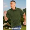 imageMAGCOMSEN Mens Polo Shirts Short Sleeve Collared Performance Dry Fit Breathable Golf Athletic CasualArmy Green