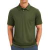 imageMAGCOMSEN Mens Polo Shirts Short Sleeve Collared Performance Dry Fit Breathable Golf Athletic CasualArmy Green