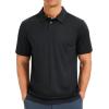 imageMAGCOMSEN Mens Polo Shirts Short Sleeve Collared Performance Dry Fit Breathable Golf Athletic CasualBlack