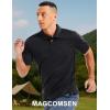 imageMAGCOMSEN Mens Polo Shirts Short Sleeve Collared Performance Dry Fit Breathable Golf Athletic CasualBlack
