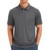 imageMAGCOMSEN Mens Polo Shirts Short Sleeve Collared Performance Dry Fit Breathable Golf Athletic CasualDark Gray