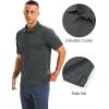 imageMAGCOMSEN Mens Polo Shirts Short Sleeve Collared Performance Dry Fit Breathable Golf Athletic CasualDark Gray