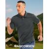 imageMAGCOMSEN Mens Polo Shirts Short Sleeve Collared Performance Dry Fit Breathable Golf Athletic CasualDark Gray