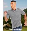 imageMAGCOMSEN Mens Polo Shirts Short Sleeve Collared Performance Dry Fit Breathable Golf Athletic CasualLight Gray