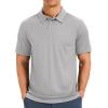 imageMAGCOMSEN Mens Polo Shirts Short Sleeve Collared Performance Dry Fit Breathable Golf Athletic CasualLight Gray