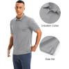 imageMAGCOMSEN Mens Polo Shirts Short Sleeve Collared Performance Dry Fit Breathable Golf Athletic CasualLight Gray