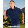 imageMAGCOMSEN Mens Polo Shirts Short Sleeve Collared Performance Dry Fit Breathable Golf Athletic CasualNavy Blue