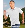 imageMAGCOMSEN Mens Polo Shirts Short Sleeve Collared Performance Dry Fit Breathable Golf Athletic CasualWhite