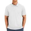 imageMAGCOMSEN Mens Polo Shirts Short Sleeve Collared Performance Dry Fit Breathable Golf Athletic CasualWhite
