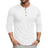imageMAGCOMSEN Mens Henley Long Sleeve Shirt Cotton Lightweight Tee Shirts Casual Basic Tees with PocketWhite