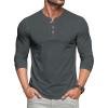 imageMAGCOMSEN Mens Henley Shirts UPF 80 Long Sleeve Button Shirts Moisture Wicking Tees Casual Basic Solid Pullover ShirtDarkgrey