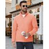 imageMAGCOMSEN Mens Quarter Zip Pullover Polar Fleece Sweatshirt Casual Long Sleeve Shirts for Men Winter Fall ThermalApricot
