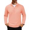 imageMAGCOMSEN Mens Quarter Zip Pullover Polar Fleece Sweatshirt Casual Long Sleeve Shirts for Men Winter Fall ThermalApricot