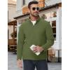 imageMAGCOMSEN Mens Quarter Zip Pullover Polar Fleece Sweatshirt Casual Long Sleeve Shirts for Men Winter Fall ThermalArmy Green