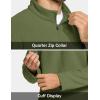imageMAGCOMSEN Mens Quarter Zip Pullover Polar Fleece Sweatshirt Casual Long Sleeve Shirts for Men Winter Fall ThermalArmy Green