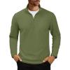 imageMAGCOMSEN Mens Quarter Zip Pullover Polar Fleece Sweatshirt Casual Long Sleeve Shirts for Men Winter Fall ThermalArmy Green