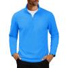 imageMAGCOMSEN Mens Quarter Zip Pullover Polar Fleece Sweatshirt Casual Long Sleeve Shirts for Men Winter Fall ThermalAzure Blue