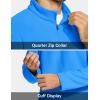 imageMAGCOMSEN Mens Quarter Zip Pullover Polar Fleece Sweatshirt Casual Long Sleeve Shirts for Men Winter Fall ThermalAzure Blue