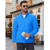 imageMAGCOMSEN Mens Quarter Zip Pullover Polar Fleece Sweatshirt Casual Long Sleeve Shirts for Men Winter Fall ThermalAzure Blue